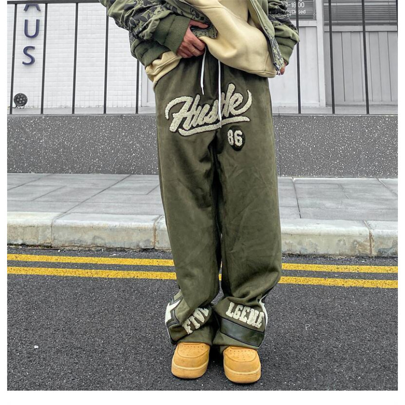 Men's Pants Straight Sweatpants Joggers Wide Leg Trousers Y2k Vintage Streetwear Casual Cargo Baggy Safari Style 230221Z