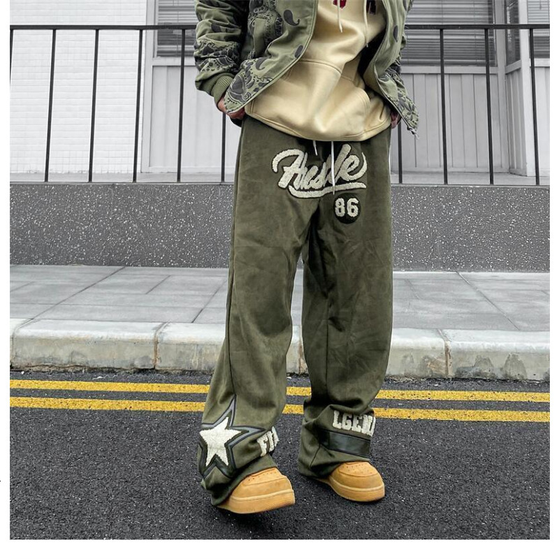 Men's Pants Straight Sweatpants Joggers Wide Leg Trousers Y2k Vintage Streetwear Casual Cargo Baggy Safari Style 230221Z