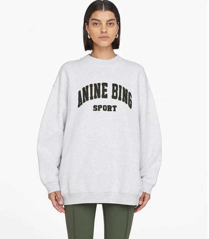 Anine Bing Women Sweatshirt Designer Pullover Classic Letter Embroidery Inside Fleece Crew Neck Sweater Long Sleeves Hoodie Sports fashion Top Quality, White flower ash
Anine Bing Women Sweatshirt Designer Pullover Classic Letter Embroidery Inside Fleece Crew Neck Sweater Long Sleeves Hoodie Sports fashion Top Quality, White flower ash