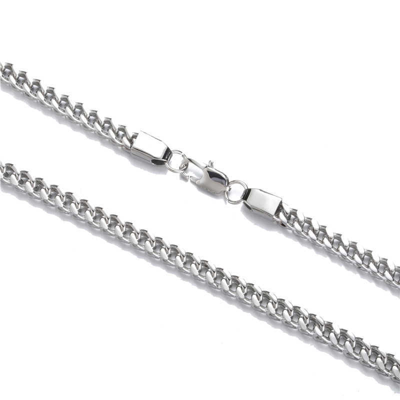 18k Real Gold Pvd Plated Stainless Steel Jewelry Non-tarnish Waterproof Necklace Hip Hop Plain 6mm Franco Chain for Men Women