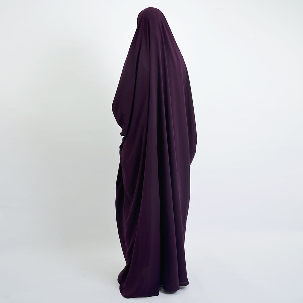 Women's Hooded Eid Prayer Dress - Full Cover Islamic Hijab Gown Niqab