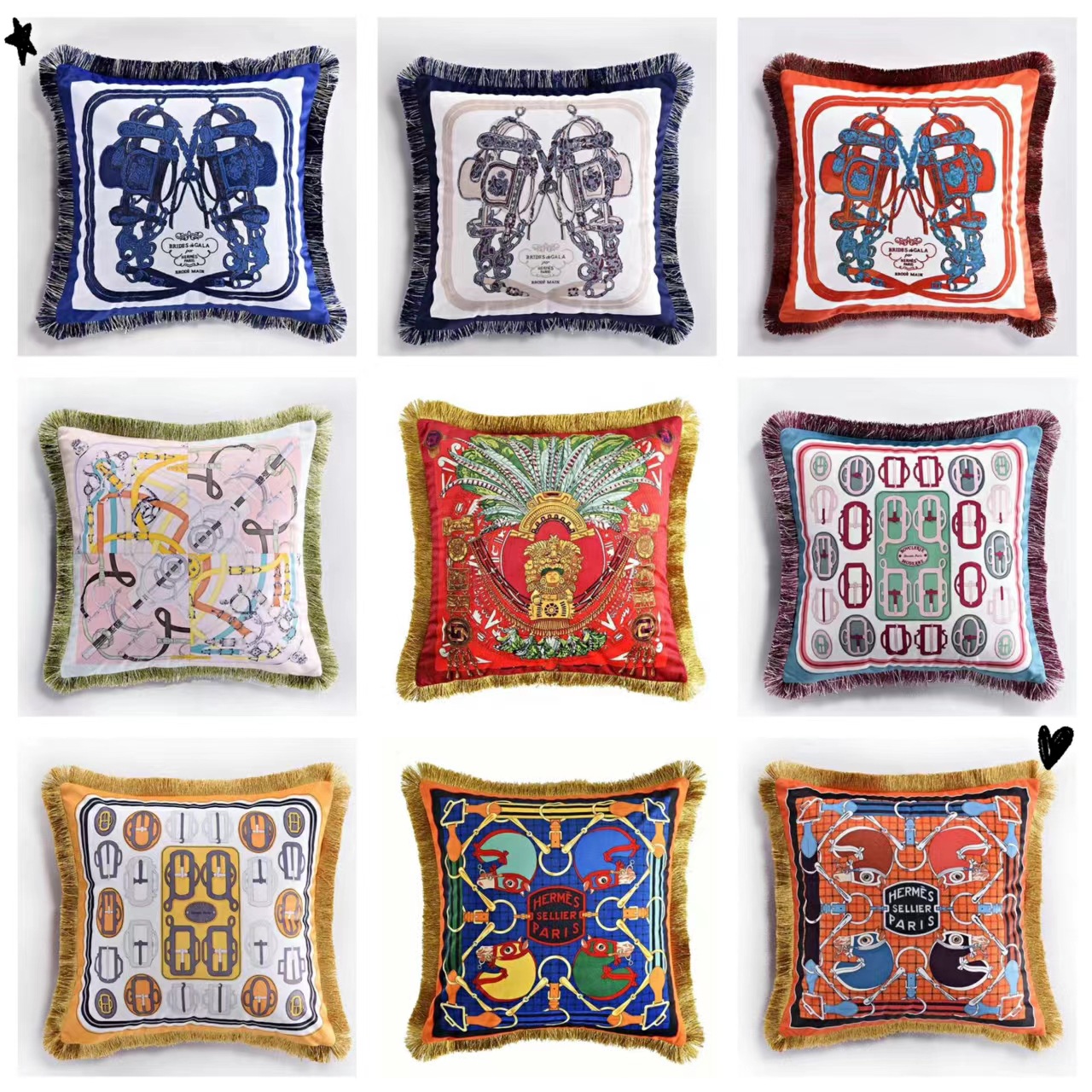 Pillow Case 2026 New Luxury Case Designer Horse Carriage Print Home Pillow Cover 26W0117