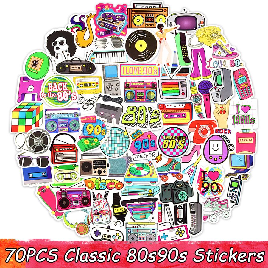 70PCS Classic 80s90s Stickers Retro Nostalgia Sticker for Laptop Skateboard Motor Bike Car Fridge Guitar Waterproof Decals
70PCS Classic 80s90s Stickers Retro Nostalgia Sticker for Laptop Skateboard Motor Bike Car Fridge Guitar Waterproof Decals