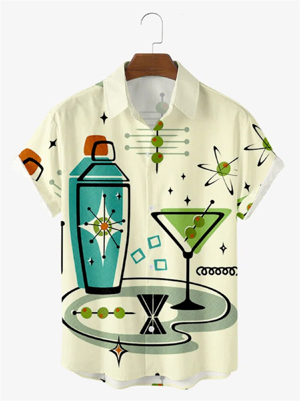 Men's Casual Shirts Creative 3D digital Black and White GRID collage Pattern flap Holiday Leisure Short sleeves shirt S 5xl 230221