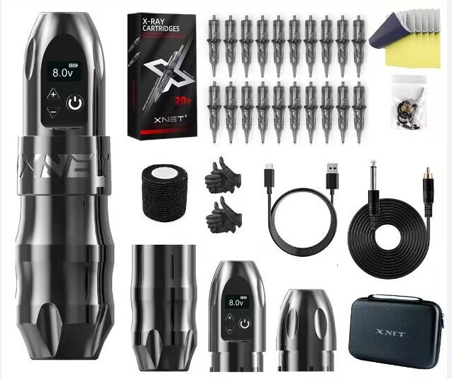 XNET Titan Wireless Tattoo Machine Battery Pen Kits DC Coreless Motor LED Display With X-Ray Tattoo Cartridge for Tattoo Artist 220728
XNET Titan Wireless Tattoo Machine Battery Pen Kits DC Coreless Motor LED Display With X-Ray Tattoo Cartridge for Tattoo Artist 220728