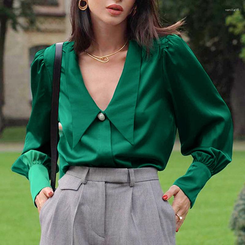 Women' Blouses High Quality Office Lady Top Loose Clothes Fashion Commuter Vintage V-Neck Satin Shirt Casual Versatile Long Sleeve Blouse, Beige
Women' Blouses High Quality Office Lady Top Loose Clothes Fashion Commuter Vintage V-Neck Satin Shirt Casual Versatile Long Sleeve Blouse, Beige