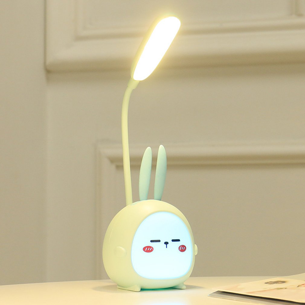 Portable LED Desk Lamp Foldable Light Cute Cartoon Desk Lamp USB Recharge LED Reading Light Eye Protective Colorful Night light