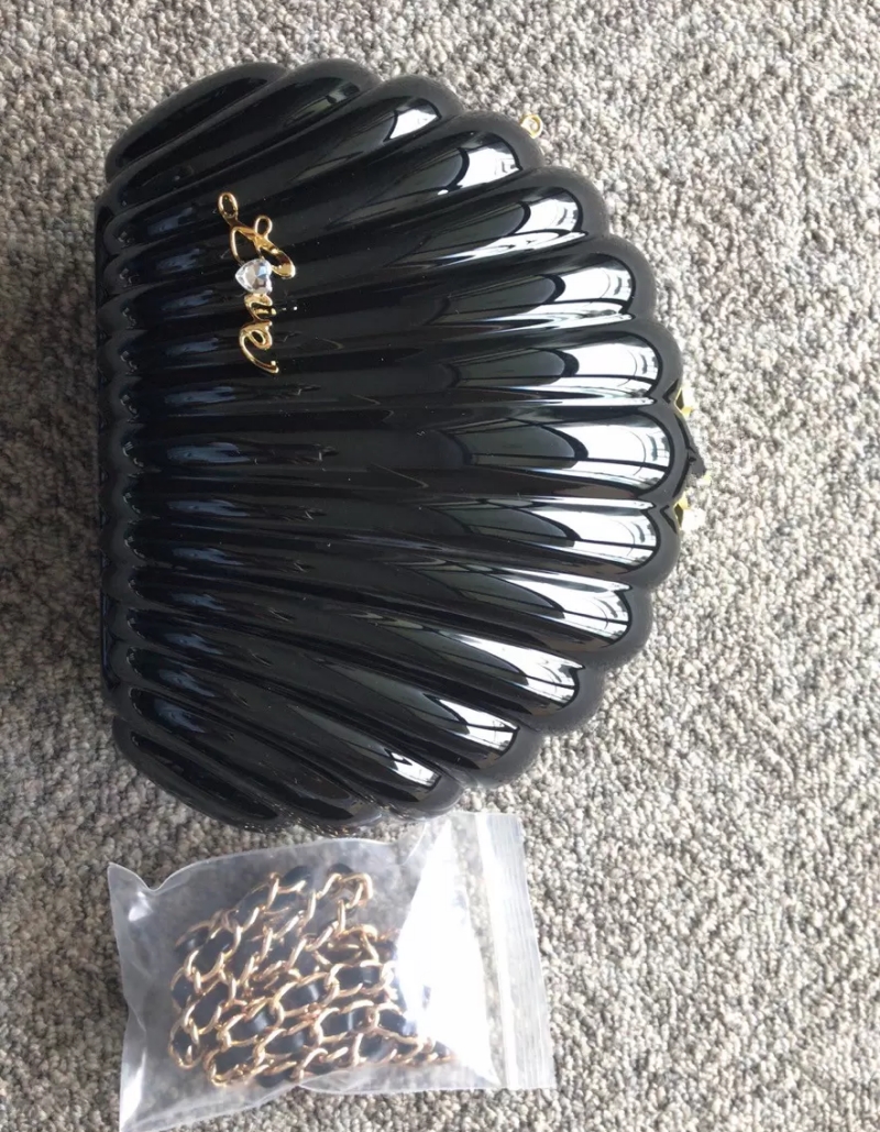 Designer Bag Shell shape Evening Acrylic shoulder case classic pattern Women bag white black 2 color come with gift box