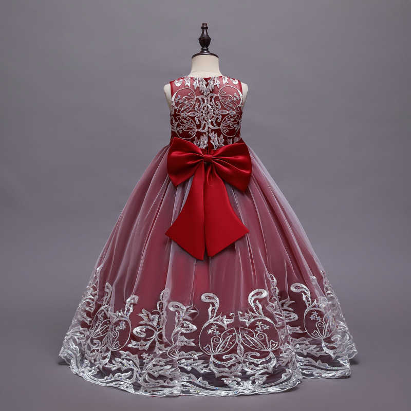 Special Occasions Flower Girls Princess Dress Teen Girl Party Bridesmaid Dresses For Kids Wedding Costome Tulle Lace Children Evening Vestidos W0221