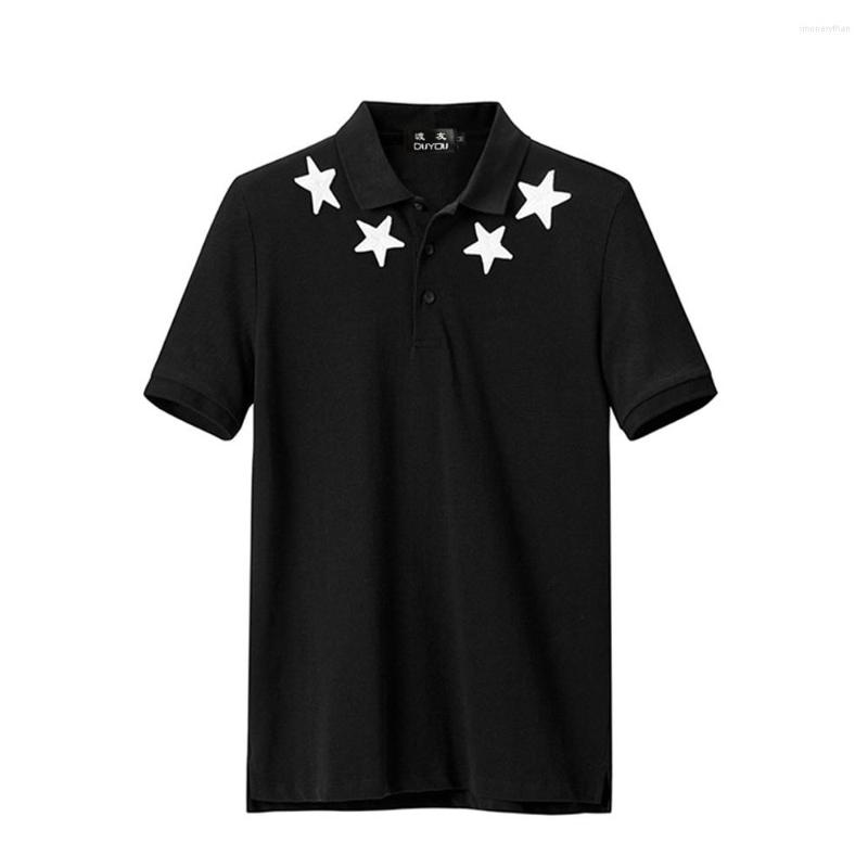 Men's Polos Men Shirt Star Embroidery Homme Pattern Camisa Masculina Arrival Shirts Male
