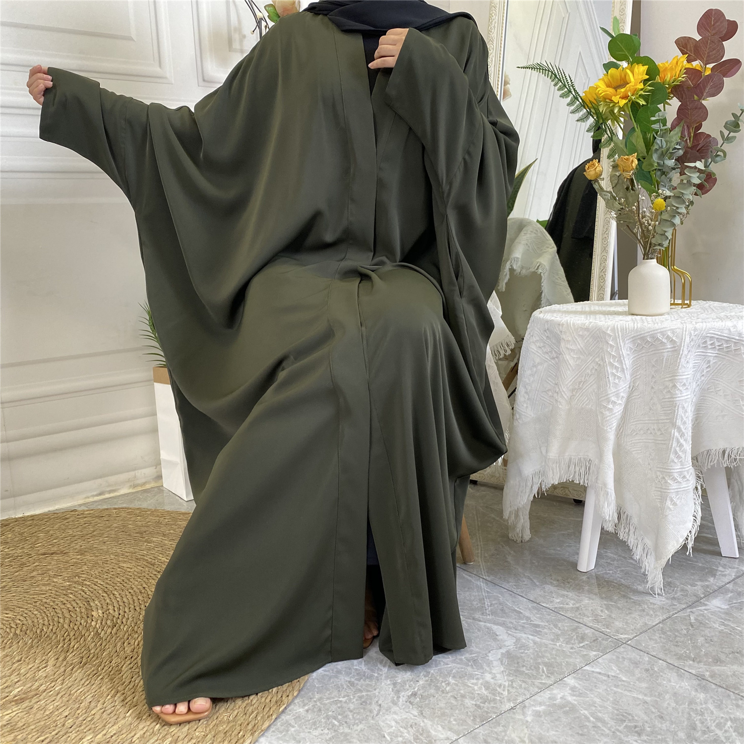 Muslim Elegant Abaya: Black African Dress With Buttons, Long Evening Robe Kaftan