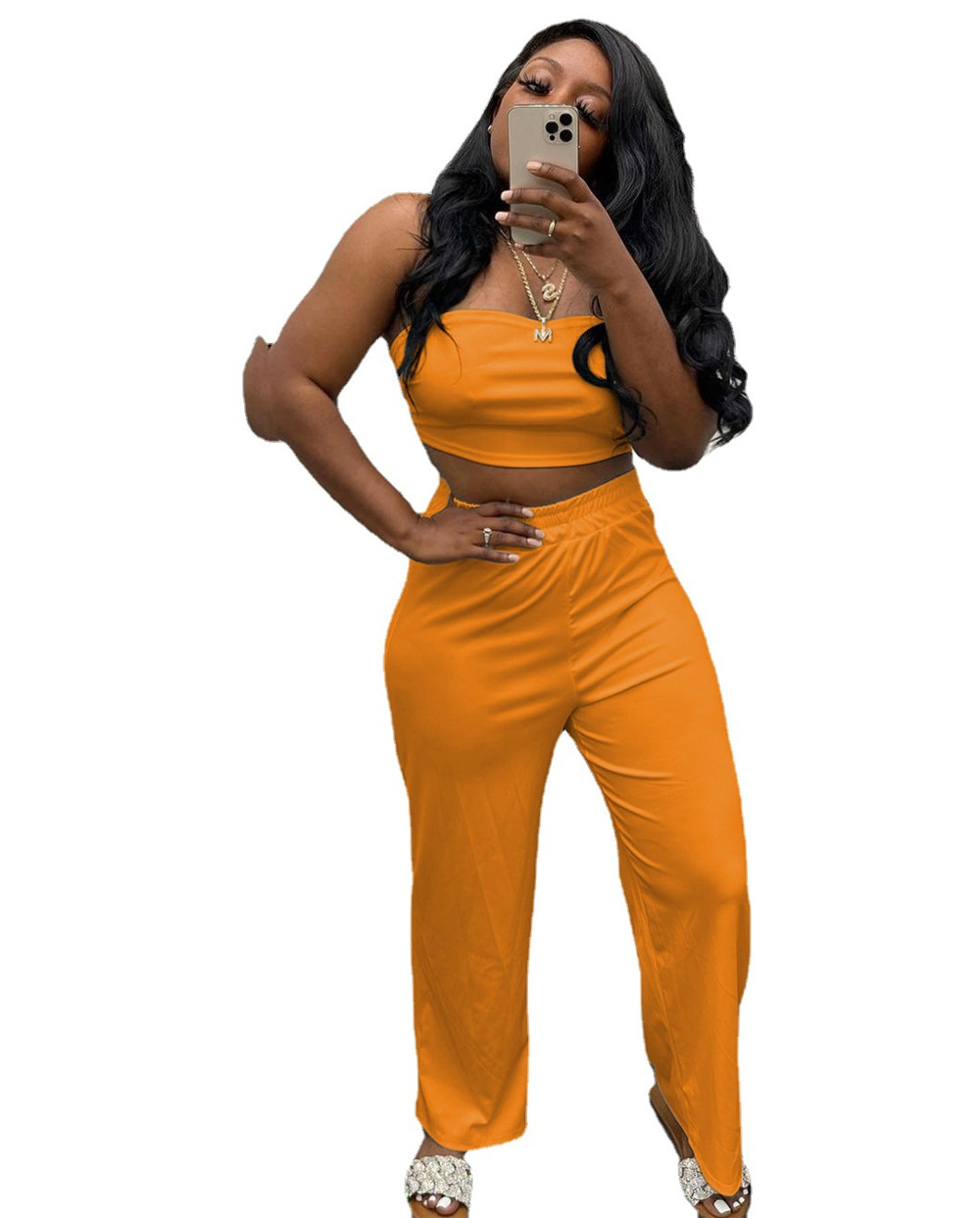 Designer Summer Outfits Women Tracksuits Two Piece Sets Fashion Sexy Strapless Tank Top And Pants Matching Sweatsuits Casual Solid Sportswear Wholesal
