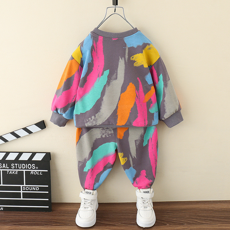 Clothing Sets Toddler Baby Tie Dye Outfits Girls Boys SweatshirtDrawstring Pant Sets 3D Print Children Jogger Set Kids Tracksuit 1-11 Years 230220