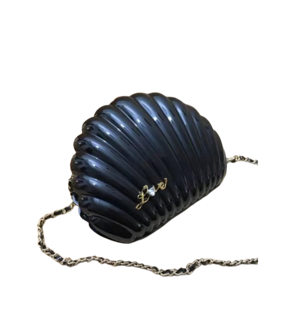 Designer Bag Shell shape Evening Acrylic shoulder case classic pattern Women bag white black 2 color come with gift box