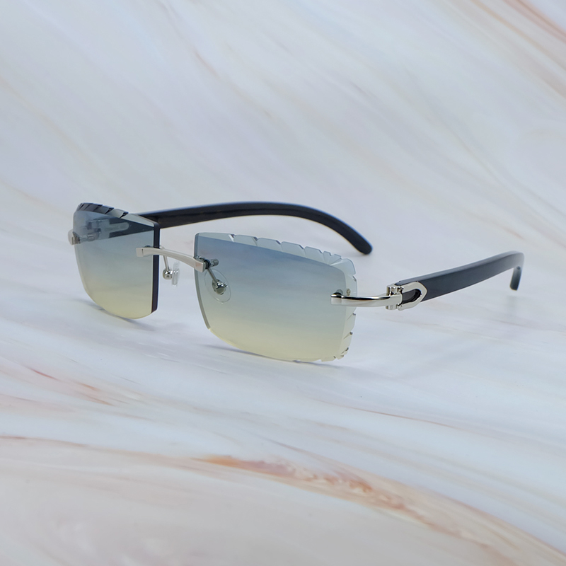 Genuine Horn Sunglasses Carter Designer Rimless Sunglass For Men And Women New In Dia Cut Shades Eyewear Glasses Good quality