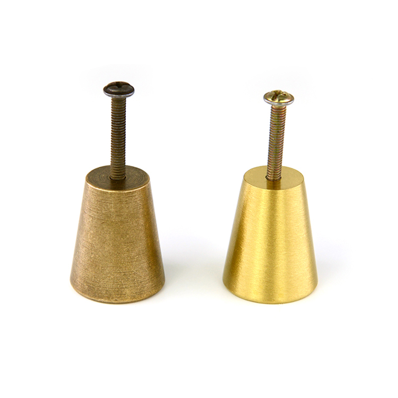 Brass Solid Drawer Knob Furniture Hardware Wardrobe Cabinet Shoe Door Single Hole Handle Round Cone Pull