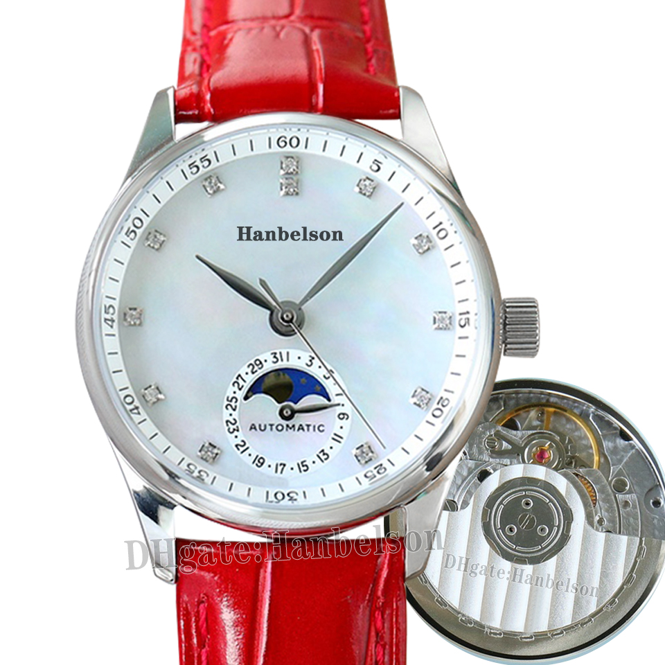 Pair watch Moon Phase 2824 Automatic movement Diamond shell dial 34MM Female Leather strap 40MM Steel watchband Men wristwatch, 40mm steel strap white dial
Pair watch Moon Phase 2824 Automatic movement Diamond shell dial 34MM Female Leather strap 40MM Steel watchband Men wristwatch, 40mm steel strap white dial