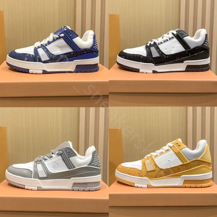 Classic Men Trainer Women Casual Shoes Vintage Platform Trainers Designer Sneakers Denim Monograms Shoes Rubber Canvas Leather Sneaker