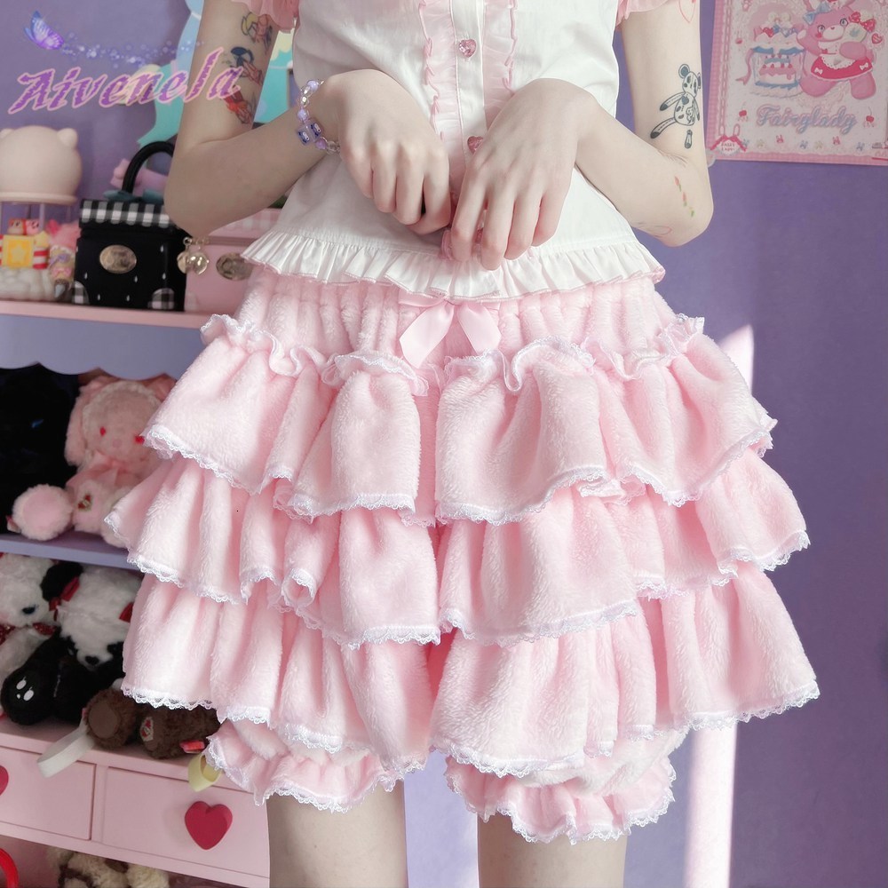Women's Shorts Harajuku Loli Sweet Girls Lolita Pants Soft Girl Knickerbockers Cake Skirtpants AFC1831 230222