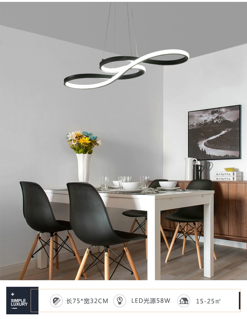 Led Pendant Lamps Musical Note Minimalism DIY Hanging Modern For Dining Room Bar suspension luminaire Pendant Lamp Lighting Fixture