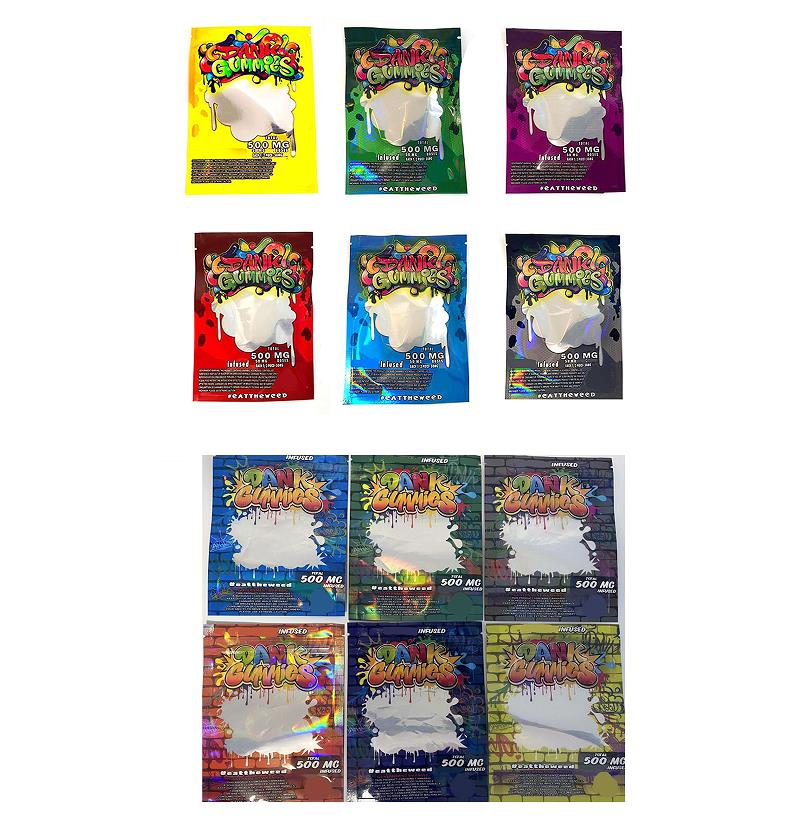 Hologram Dank Gummies Bag 500MG Edibles Smell Proof mylar Packing bags for Dry Herb Flowers pouch
Hologram Dank Gummies Bag 500MG Edibles Smell Proof mylar Packing bags for Dry Herb Flowers pouch