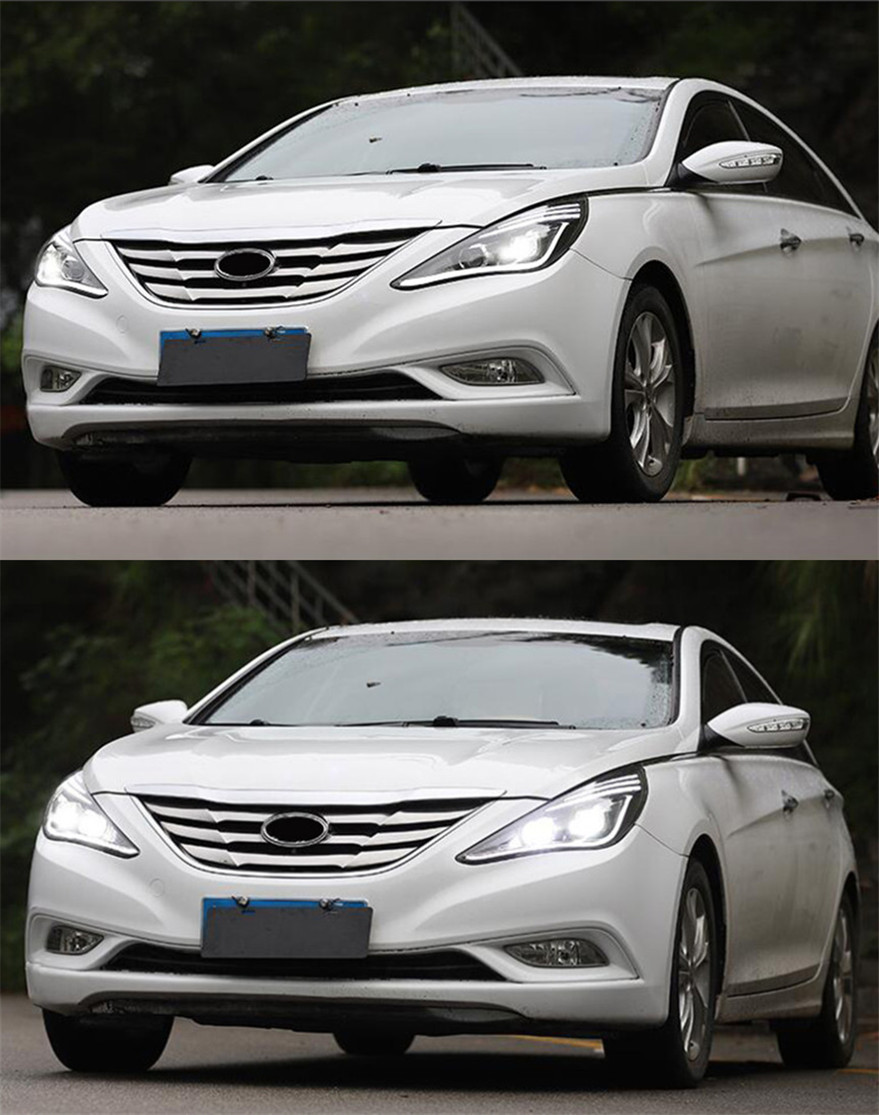 LED Head Light Parts For Sonata 8 Front Headlights Replacement 20 11-20 14 DRL Daytime light Bi-Xenon Light