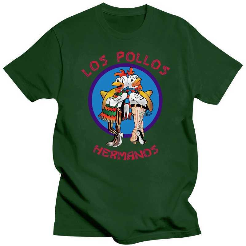 Men's T-Shirts Men's high quality t-shirt100%cotton Breaking Bad LOS POLLOS Chicken Brothers printed casual funny tshirt male tee shirts L23