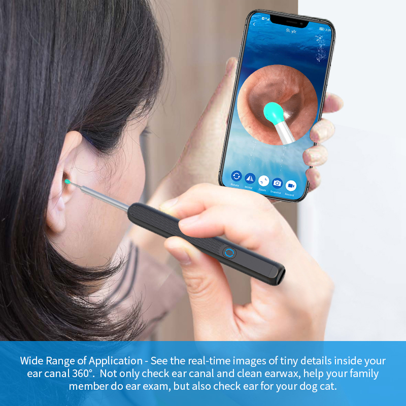 Ear Care Supply NATFIRE NE3 Ear Cleaner High Precision Ear Wax Removal Tool with Camera LED Light Wireless Otoscope Smart Ear Cleaning Kit 230222