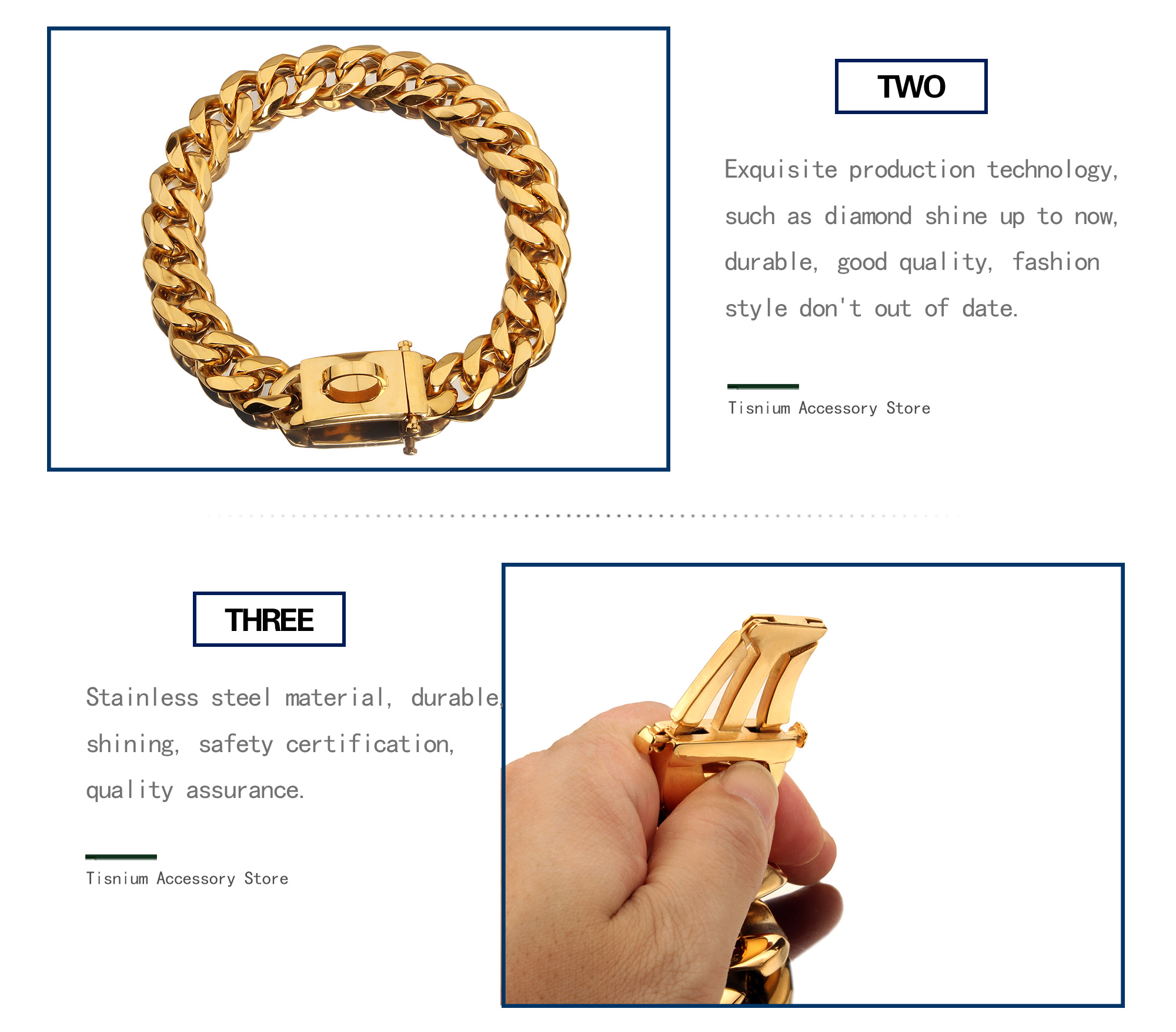 Update Dog Collars Stainless Steel Necklace Collar Pet Supplies Accessories Chain Medium Large Dogs Gold Solid Cuban