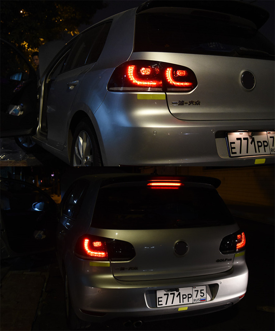 Cars Tail Lights For VW Golf 6 Golf6 MK6 R20 2009-2012 Taillights LED DRL Running Lights Fog Lights Dynamic Signal Light