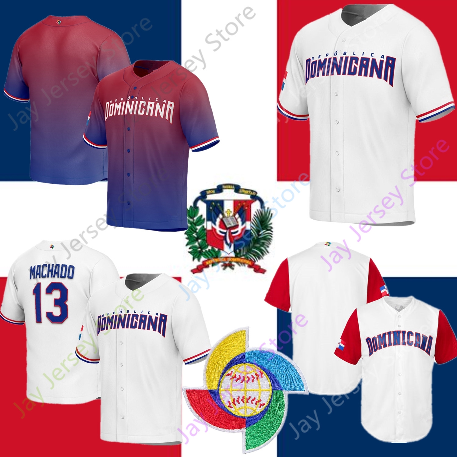 2023 Team Dominican Republic Baseball Jersey WBC World Classic Nelson Cruz Willy Adames Gary Sanchez Johnny Cueto Ketel Marte Segura Jimenez Jeremy Pena Rodriguez, 2023 white
2023 Team Dominican Republic Baseball Jersey WBC World Classic Nelson Cruz Willy Adames Gary Sanchez Johnny Cueto Ketel Marte Segura Jimenez Jeremy Pena Rodriguez, 2023 white