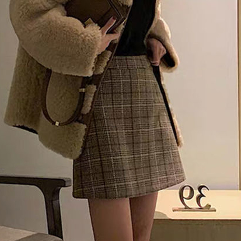 Casual Dresses Skirts Women Plaid Slim Korean Style Casual All-match High Waisted Mujer Spring-autumn Comfortable Student Club Female Harajuku 230222