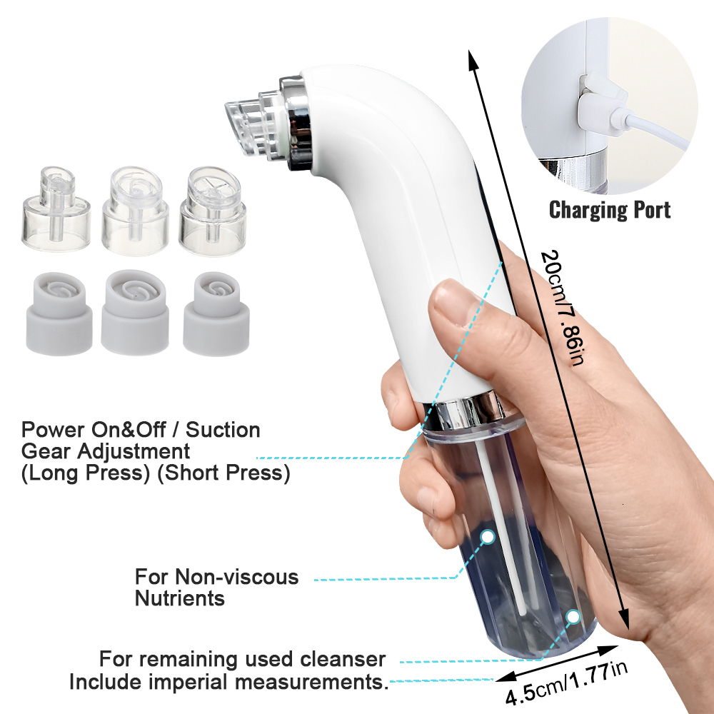 Face Care Devices Blackhead Remover Pore Vacuum Face Cleaner Electric Pimple Black Head Removal USB Rechargeable Water Cycle Cleaning Tools 230222