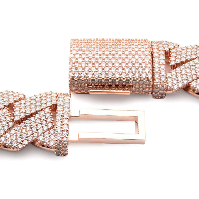 Heavy Mens Chains Hip Hop Jewelry Iced Out S925 Sterling Silver Jumbo Moissanite Cuban Necklace Chain