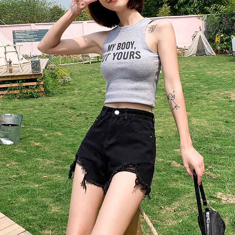 Women's Shorts Sweet and Spicy High Waist Denim Summer Spice Girl Aline Pants Net Red Show Thin Loose Wide Leg 230222