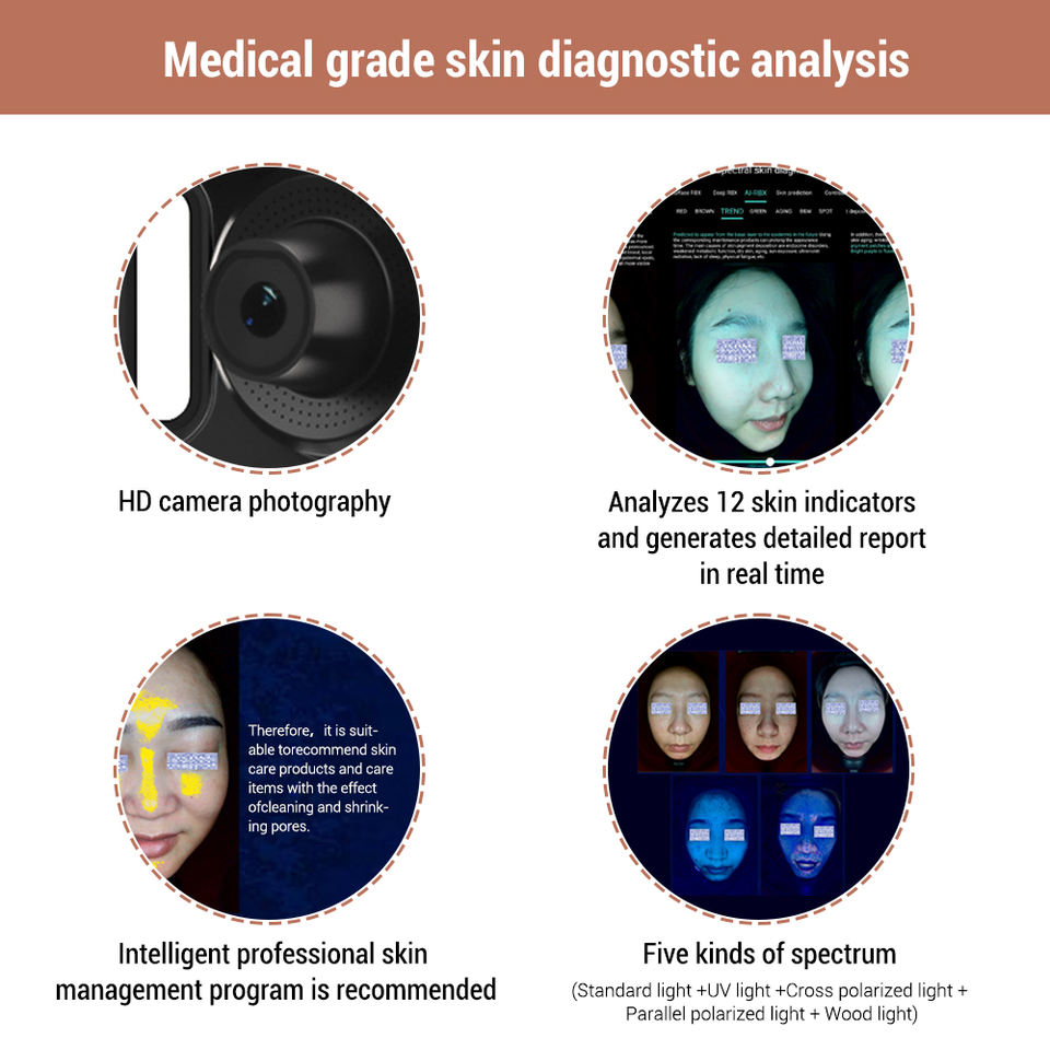 Good Skin Diagnosis System analyzer equipment facial tester scanner smart beauty magic mirror face skin analyzer ma