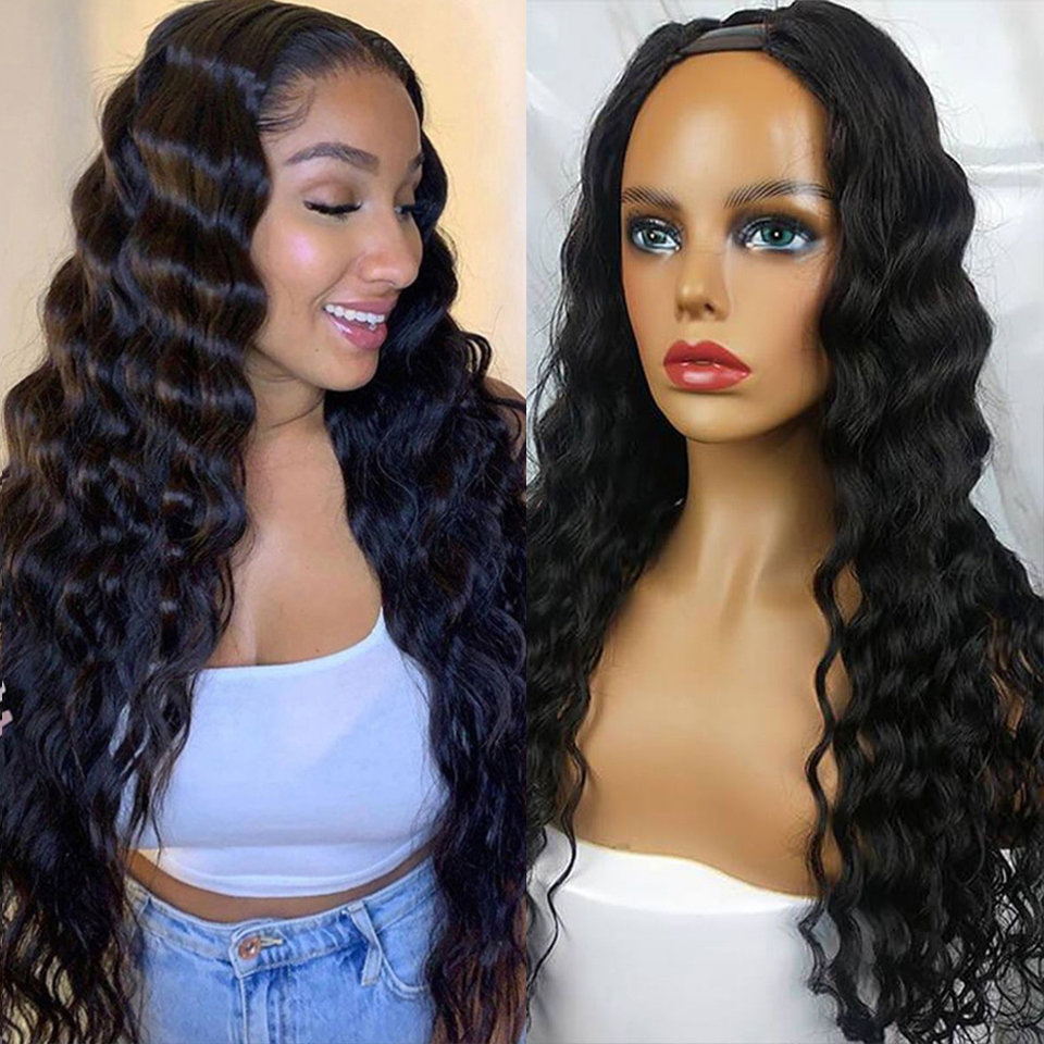 Brazilian Loose Deep Wave U Part Wig Human Hair Glueless Curly Human Hair Wig Middle, Black
Brazilian Loose Deep Wave U Part Wig Human Hair Glueless Curly Human Hair Wig Middle, Black