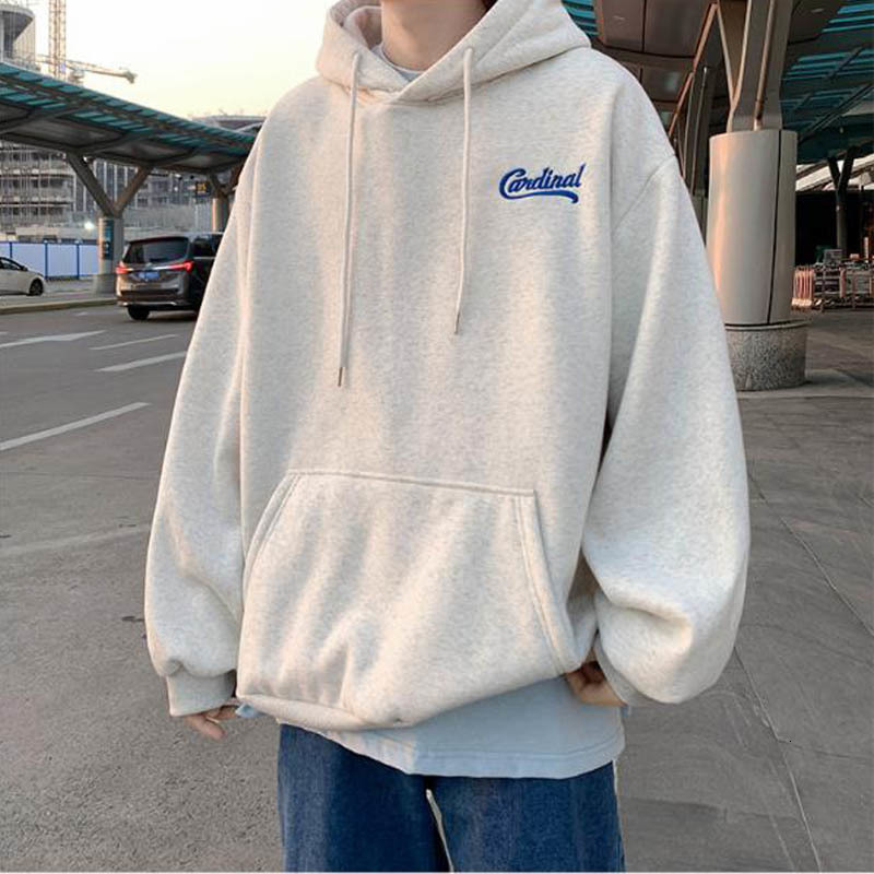 Mens Hoodies Sweatshirts Korean Fashion Winter Harajuku Letter Print Oversized Pullover Hip Hop Long Sleeve Hooded Streetwear 230222