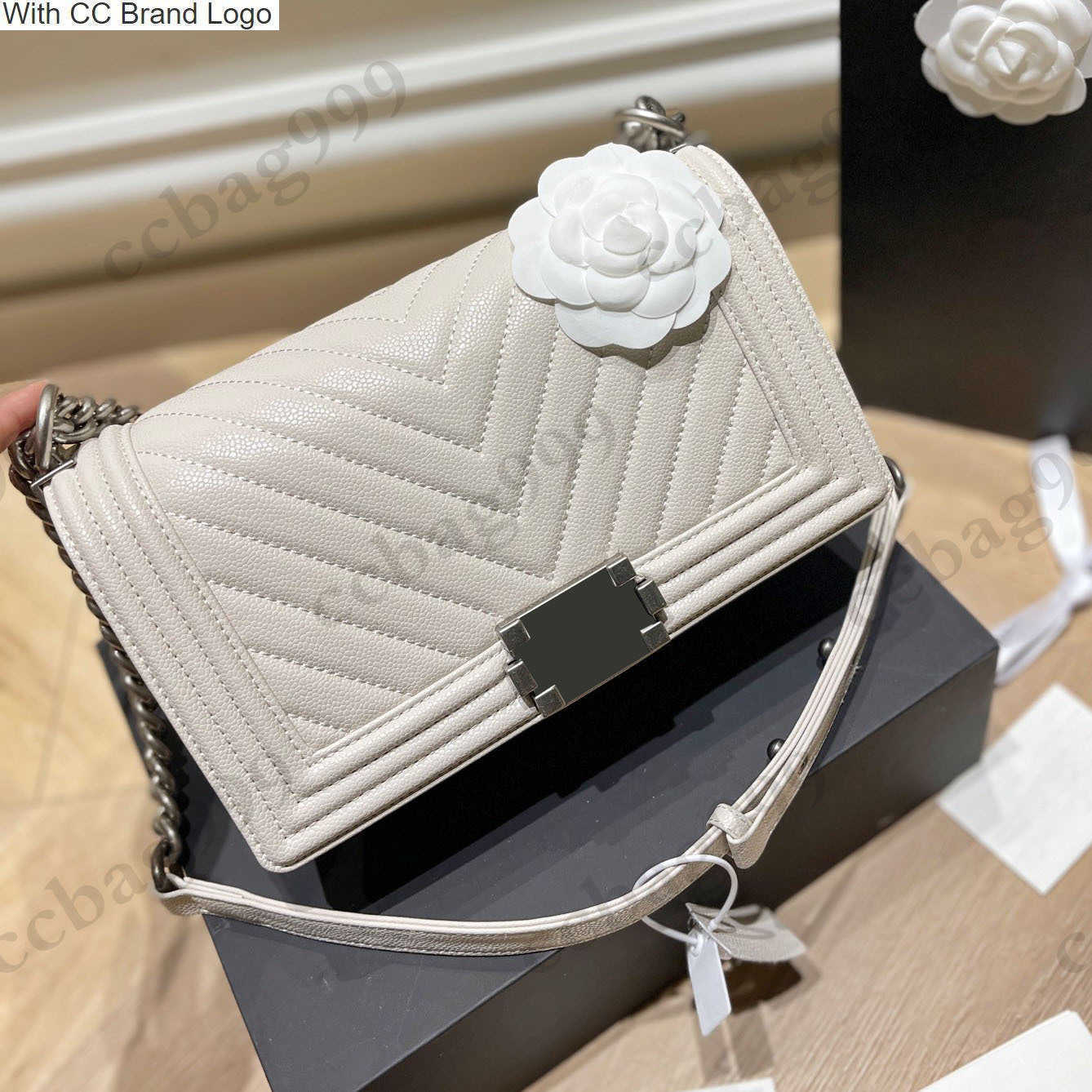 CC Totes Womens Calfskin Boy Designer Bags Chevron Line V Stitch Caviar Quilted Silver Metal Chain Shoulder Strap Handbags Luxury Large Capacity Crossbody Tote, Box
CC Totes Womens Calfskin Boy Designer Bags Chevron Line V Stitch Caviar Quilted Silver Metal Chain Shoulder Strap Handbags Luxury Large Capacity Crossbody Tote, Box