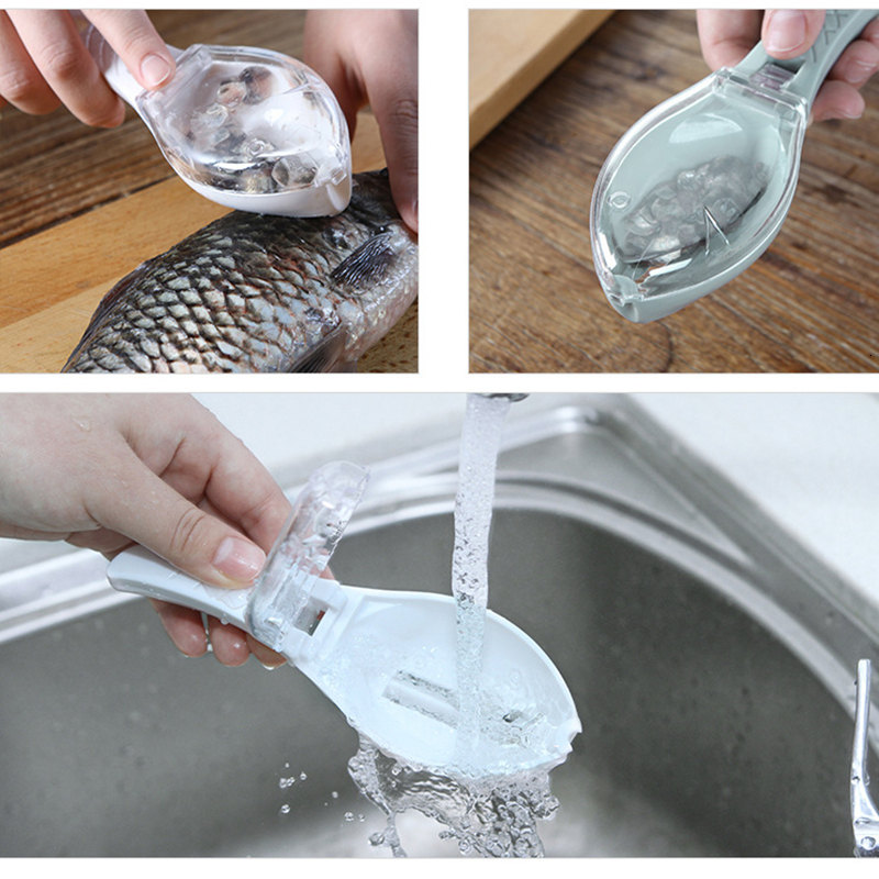 Fruit Vegetable Tools Fish Scales Graters Scraper Cleaning Scraping Device with Cover Home Kitchen Cooking 230222
