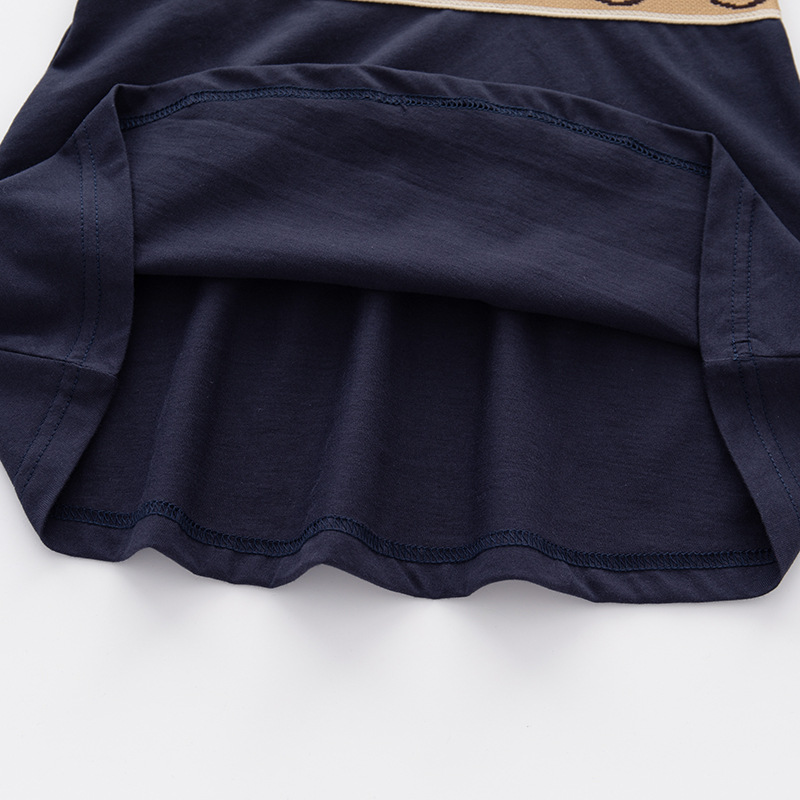 Baby Girls Dress Lapel College Short Sleeve Pleated Shirt Skirt Children Casual Clothing Kids Clothes bag
