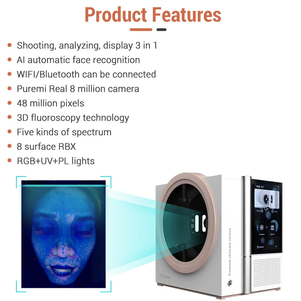 Good Skin Diagnosis System analyzer equipment facial tester scanner smart beauty magic mirror face skin analyzer ma