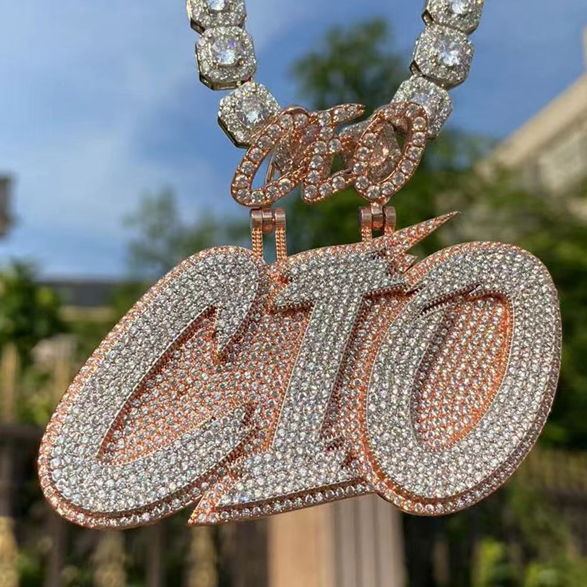 Men Women Fashion Custom Name Pendants Bling Full Iced Out CZ Letters Pendant With Free 3mm 24inch Rope Chain Cubic Zirconia Men Hip Hop Jewelry