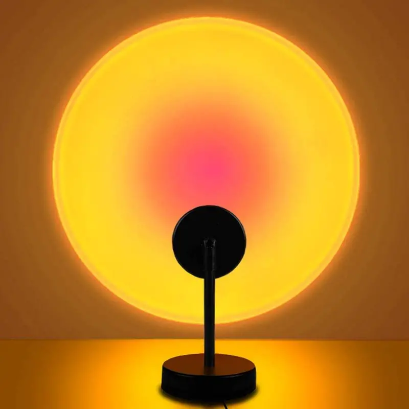USB Rainbow Sunset Light Red Projector Led Night Light Sun Projection Desk Lamp Bedroom Bar Coffee Shop Wall Decoration Lighting