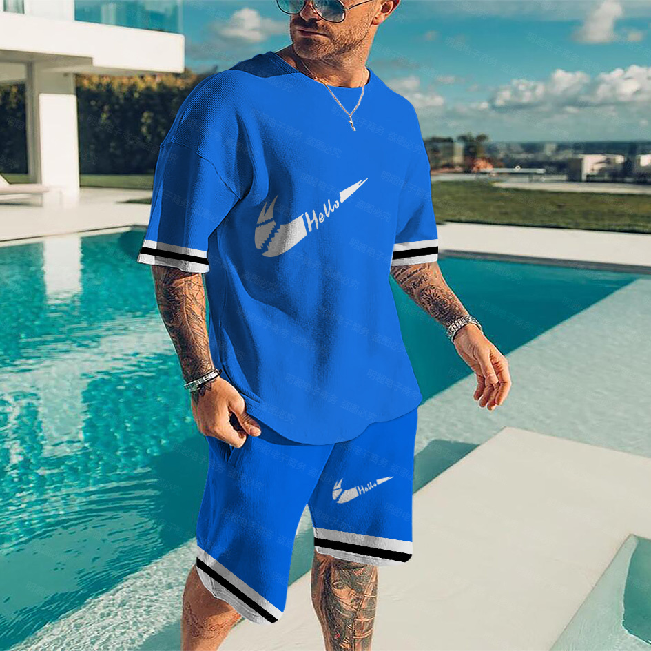 Men's Tracksuits Fashion Bodybuilding Brand Sportswear Summer Casual Short Sleeve Printed Sports Streetwear Pattern T-Shirt Shorts Set 230222, Tz3318
Men's Tracksuits Fashion Bodybuilding Brand Sportswear Summer Casual Short Sleeve Printed Sports Streetwear Pattern T-Shirt Shorts Set 230222, Tz3318