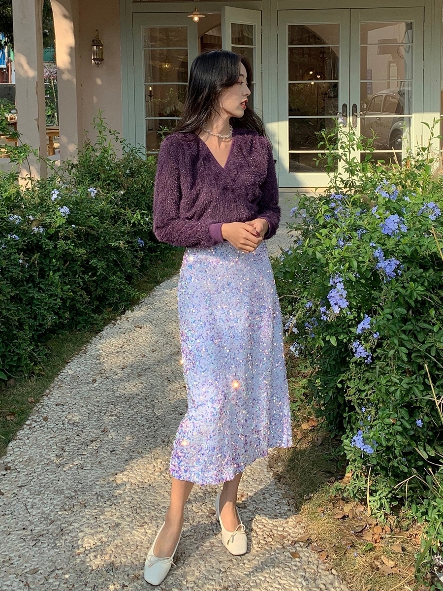 Casual Dresses Spring Autumn High Waist Sequin Skirt Womens Sequined MID Skirt Bodycon Pencil Skirt Short Wrap Skirt For Office Lady Sidaimi 230222