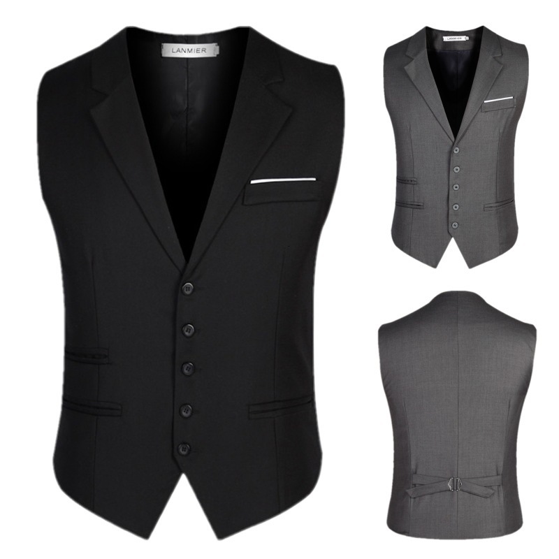 Men's Vests Arrival Dress For Men Slim Fit Suit Vest Male Waistcoat Gilet Homme Casual Sleeveless Formal Business Jacket 230222