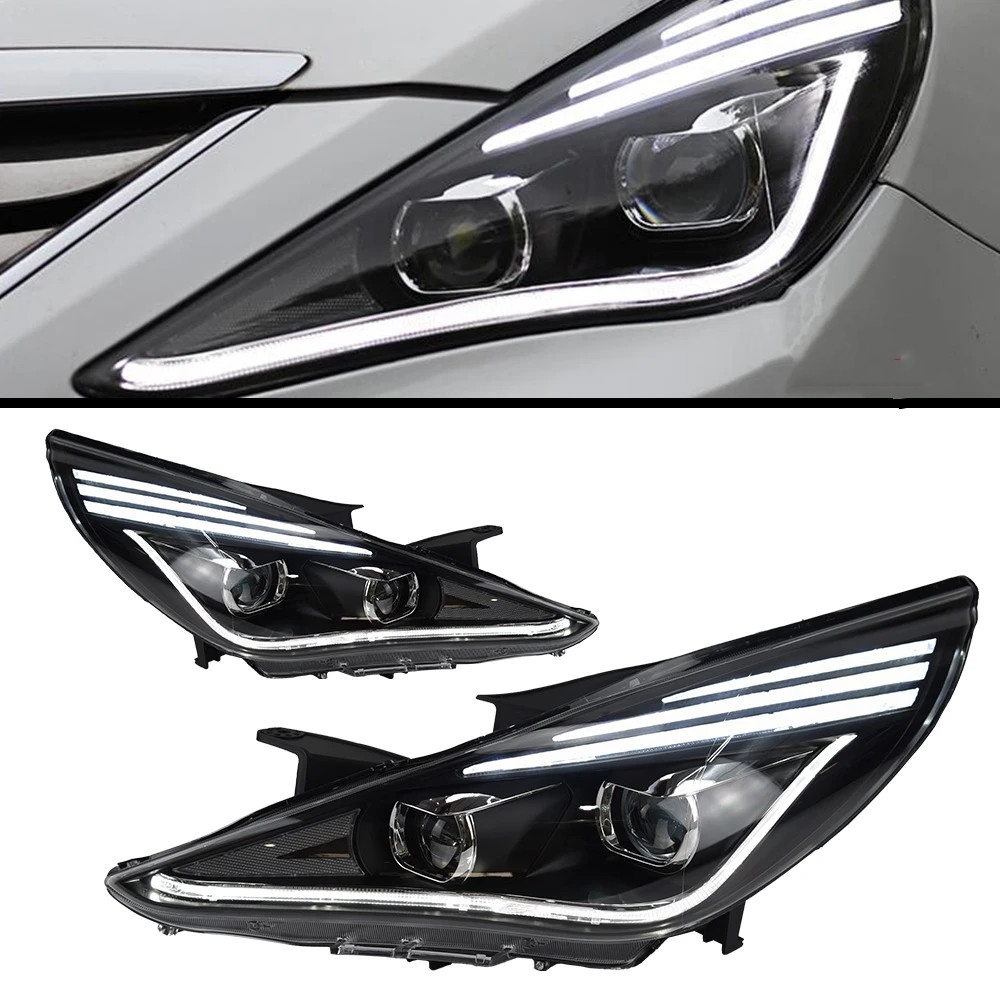LED Head Light Parts For Sonata 8 Front Headlights Replacement 20 11-20 14 DRL Daytime light Bi-Xenon Light