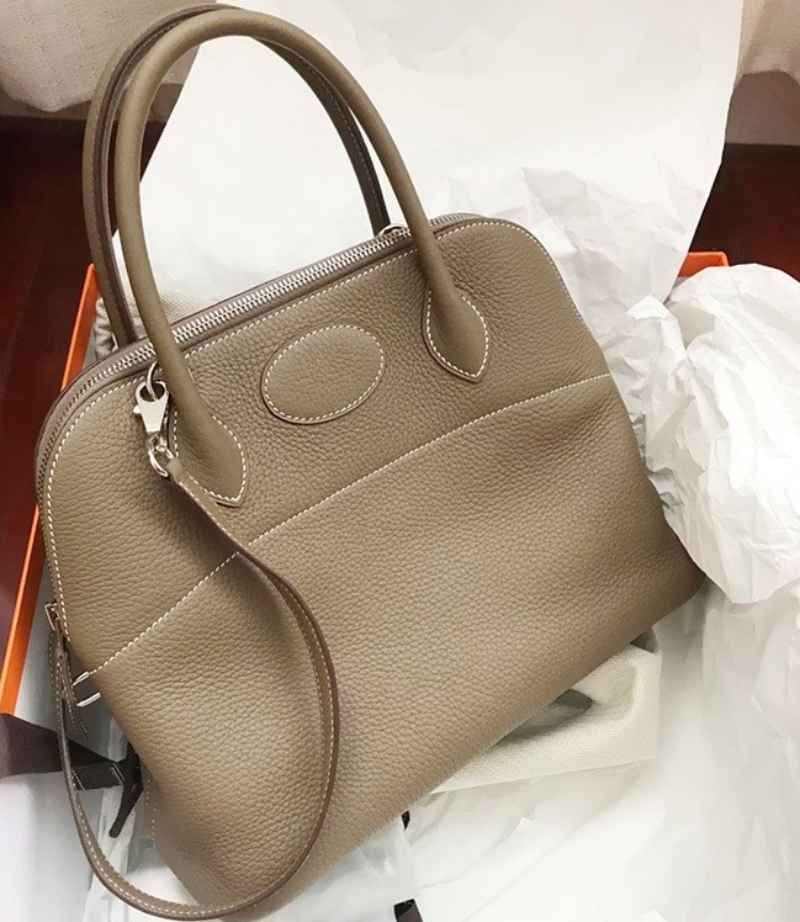 New bowling Bowler bag lychee print cowhide hand bill of Lading shoulder oblique span shell bag for women