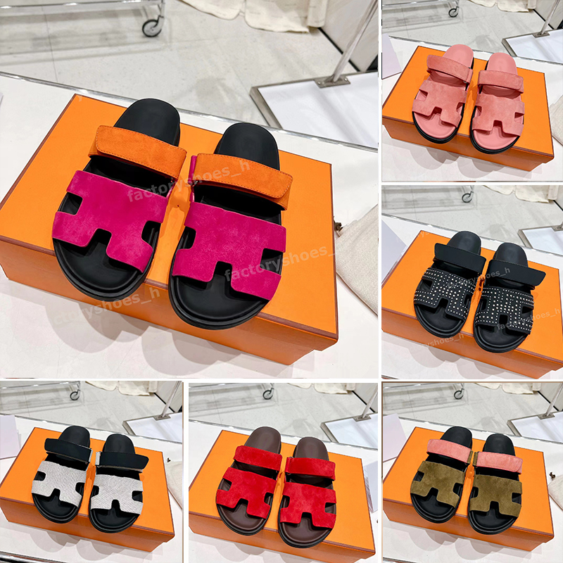 Chypre Slippers Designers Calfskin Slipper Men Women Sandal Suede Slides Rubber Flat Sandals Classic Summer Beach Flip Flops Size 35-45, Color4
Chypre Slippers Designers Calfskin Slipper Men Women Sandal Suede Slides Rubber Flat Sandals Classic Summer Beach Flip Flops Size 35-45, Color4